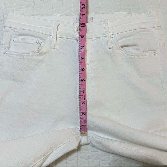 Mother Denim The Insider Crop Step Fray Jeans Fairest Of Them All White Size 28 - Picture 11 of 12
